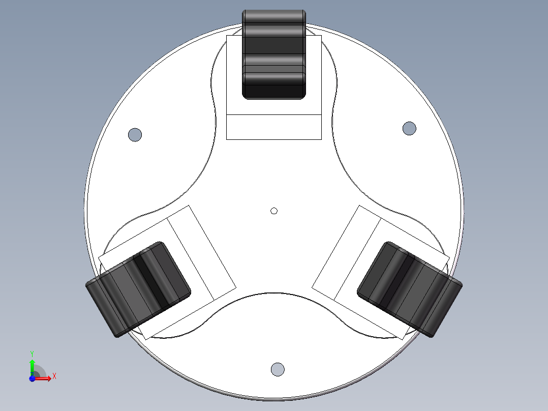 气动柔性夹爪组件前视图