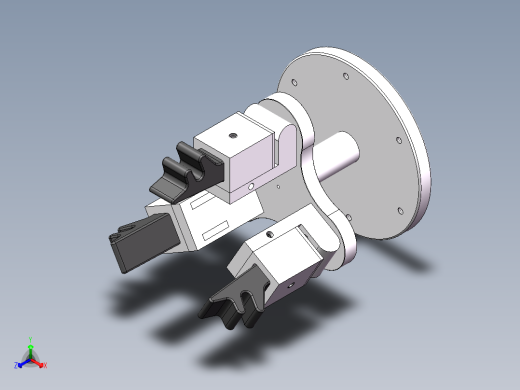 气动柔性夹爪组件正等轴测缩略图