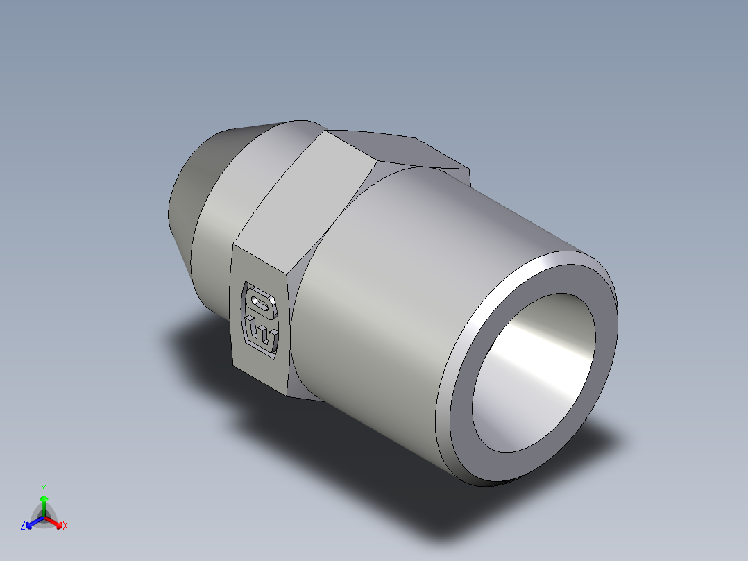 卡套式工业通用硬管接头EO_Weld_connector_AS06LX正等轴测图
