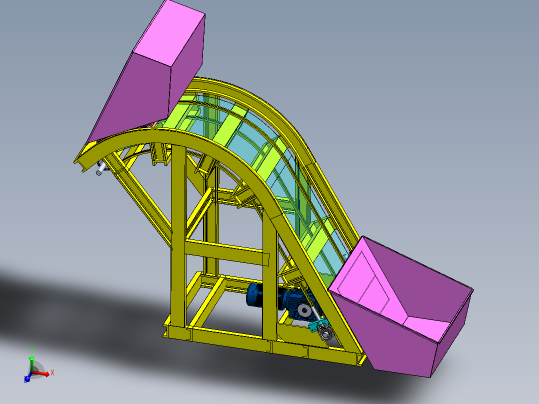 斗式提升机三维含零件图带参数可编辑