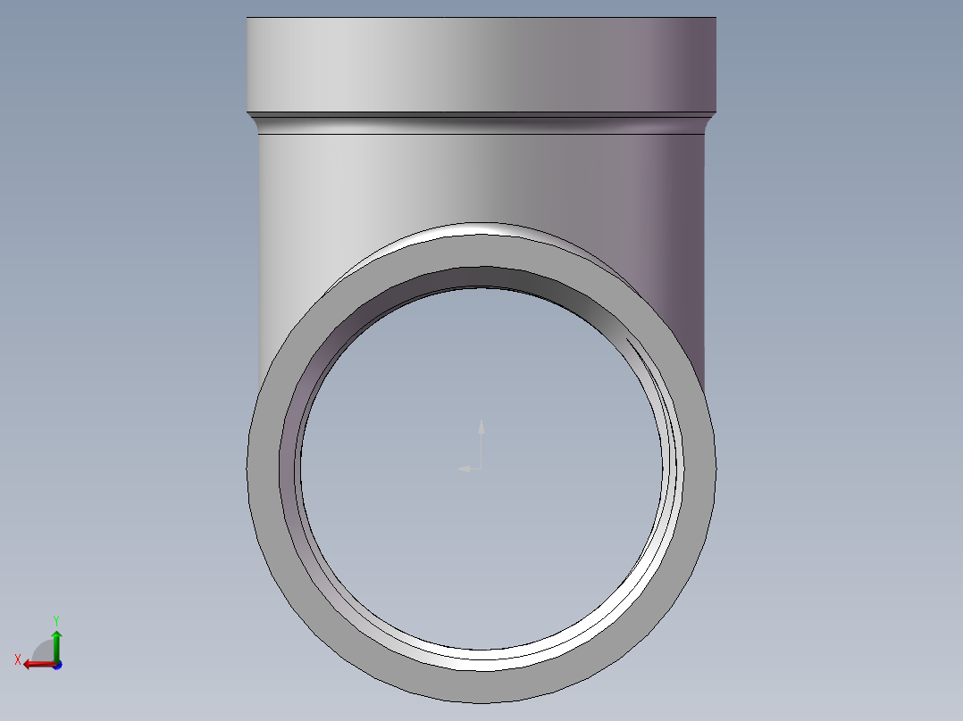 三通-等径 DN25后视图