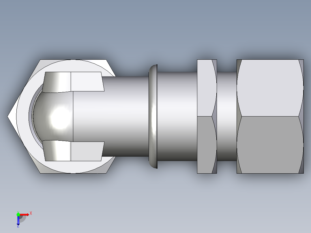 卡套式工业通用硬管接头EO_Bulkhead_elbow_WSV25ZSCF俯视图