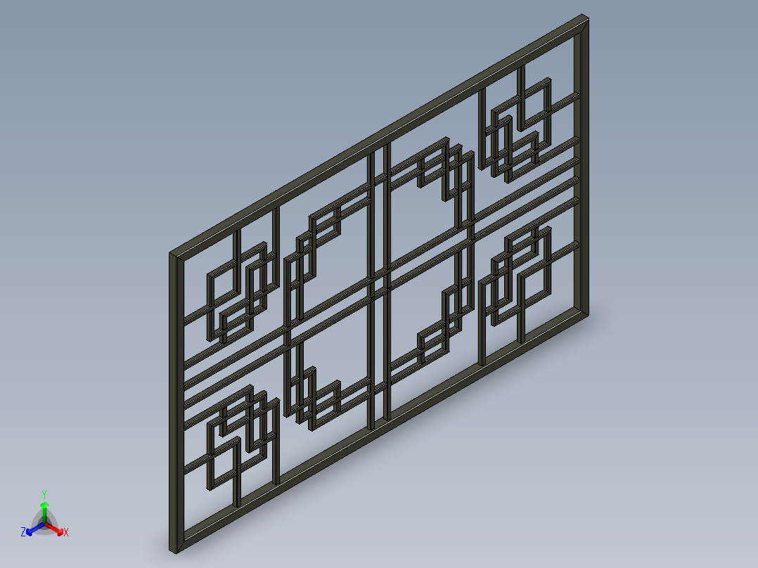 护栏断面 (1)正等轴测图
