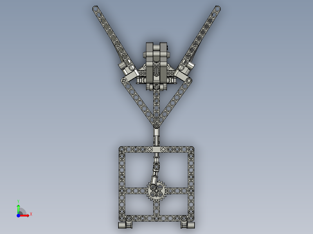 lego齿轮传动飞鸟拼装模型3D图纸 STEP格式前视图