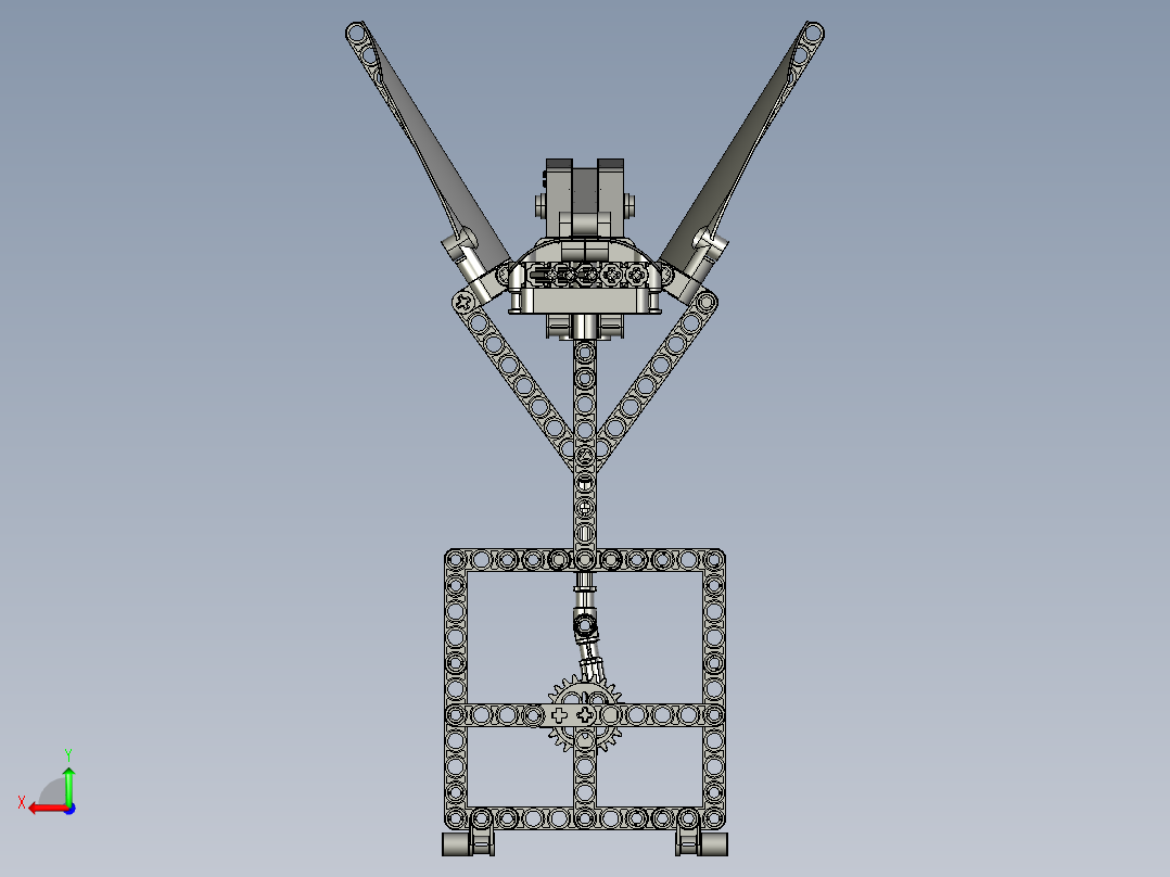 lego齿轮传动飞鸟拼装模型3D图纸 STEP格式后视图