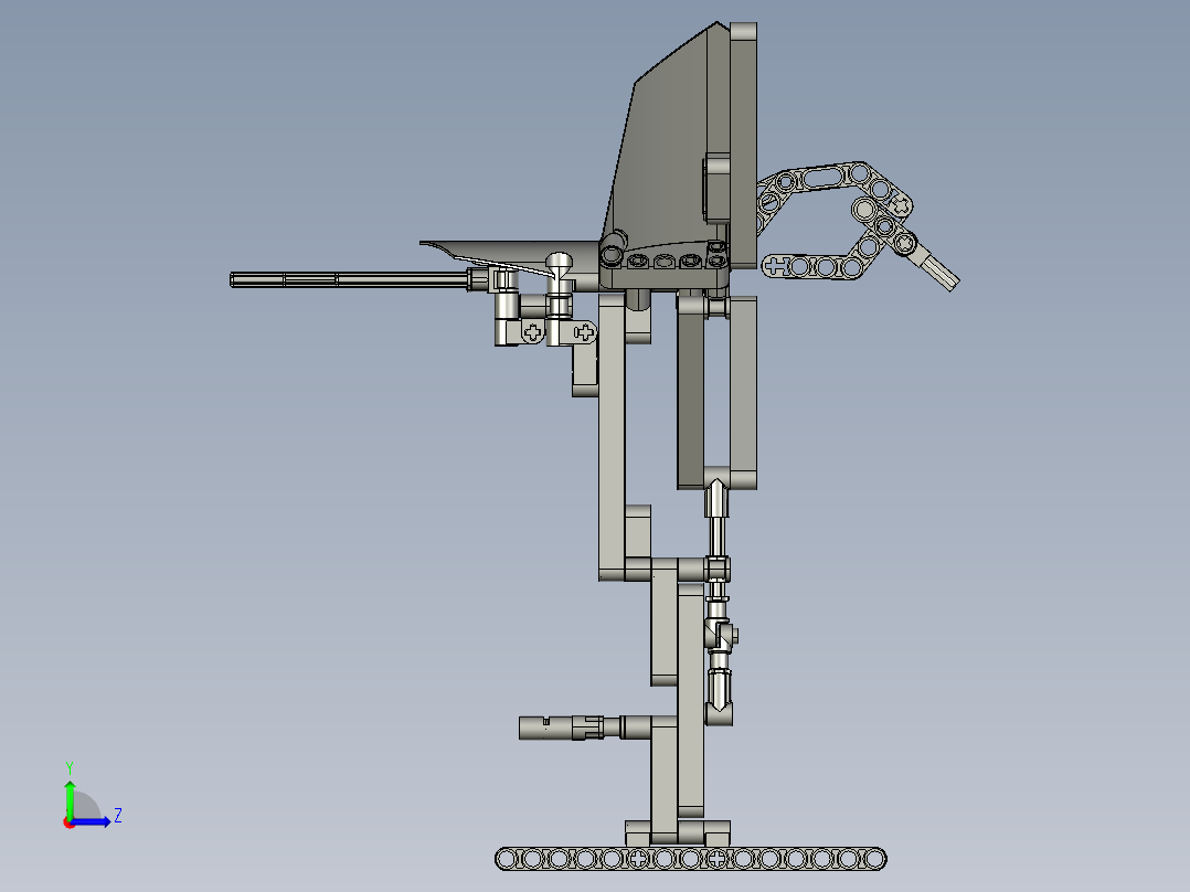 lego齿轮传动飞鸟拼装模型3D图纸 STEP格式左视图