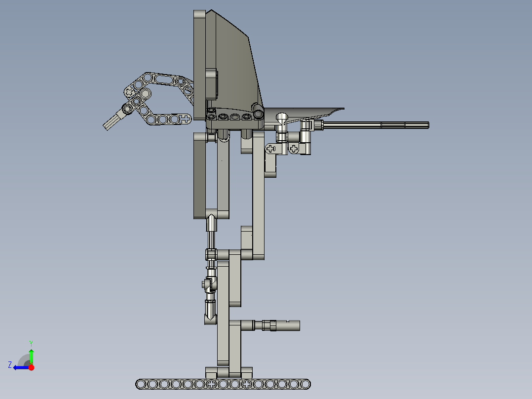 lego齿轮传动飞鸟拼装模型3D图纸 STEP格式右视图