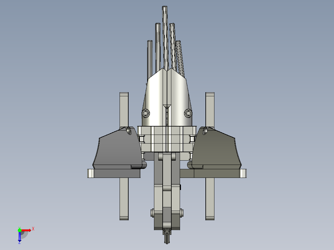 lego齿轮传动飞鸟拼装模型3D图纸 STEP格式俯视图