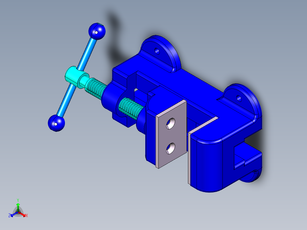 台虎钳正等轴测图