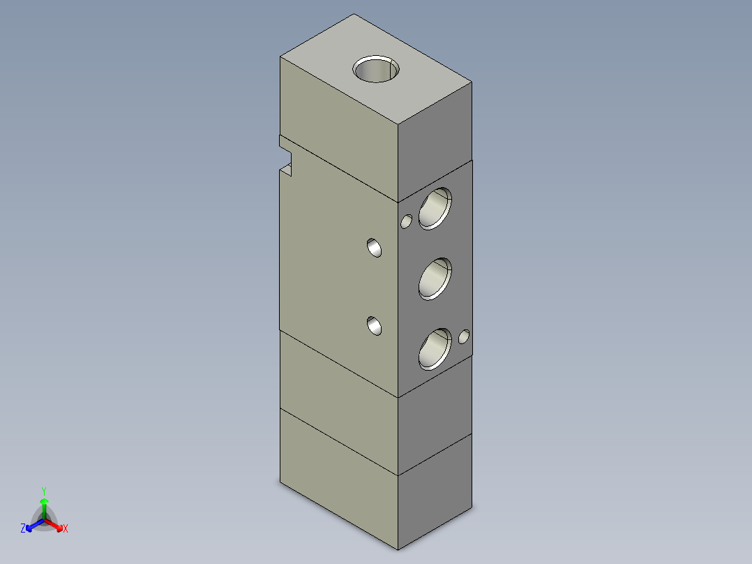 AirTAC气动元件 控制元件 气控阀 5A200-气控阀正等轴测图
