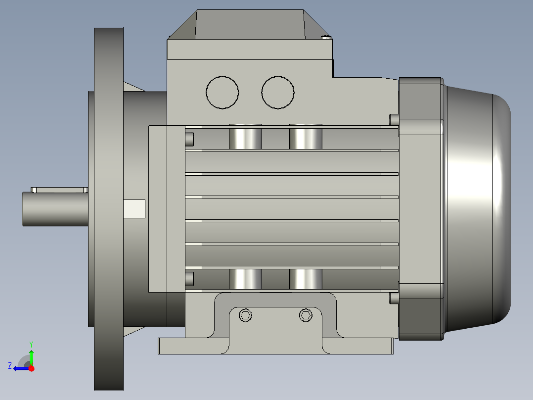 IMB35H80-180(YE2YE3)通用电机YE2-80M1-2-B35右视图