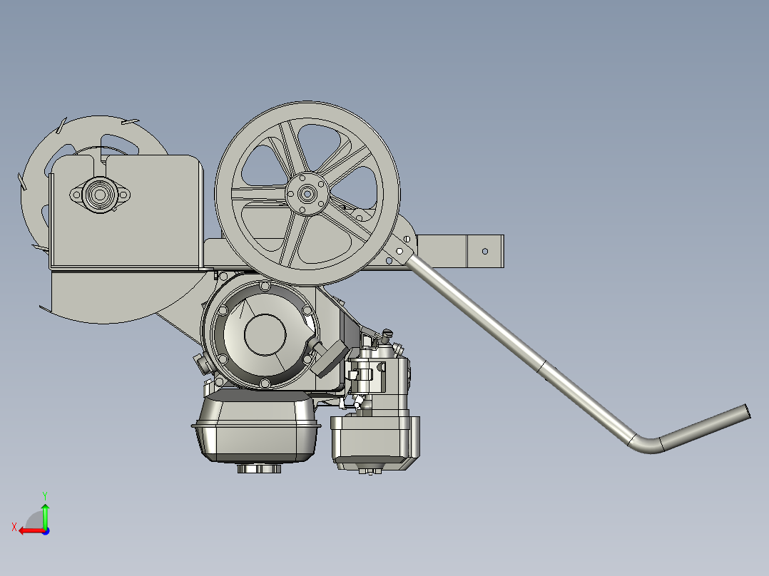 四冲程开荒果园除草机后视图