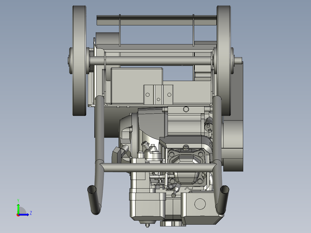 四冲程开荒果园除草机左视图