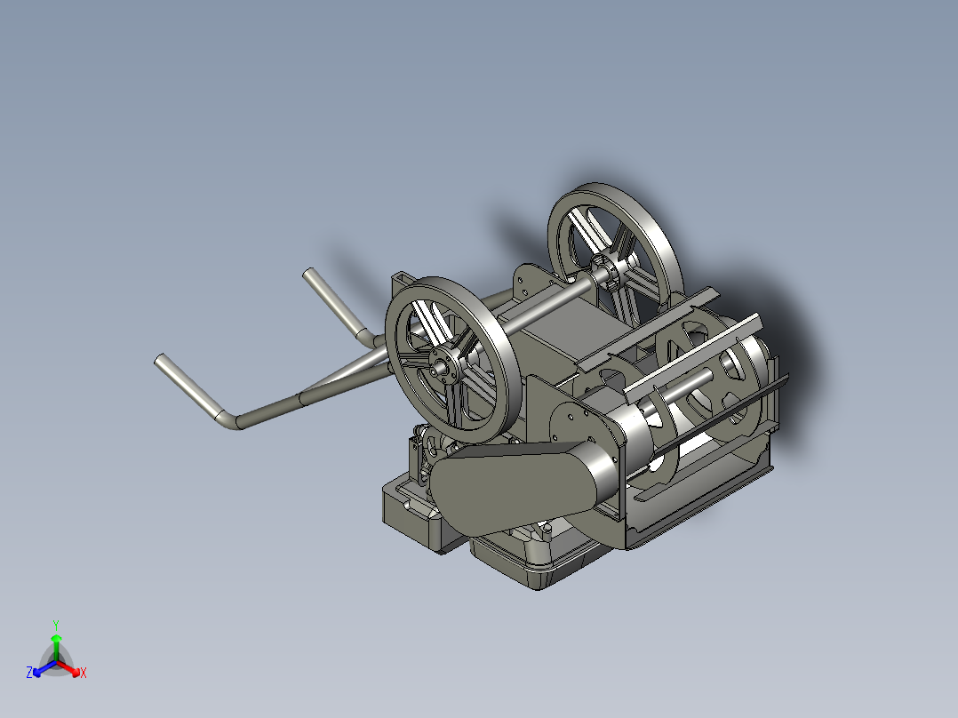 四冲程开荒果园除草机正等轴测图
