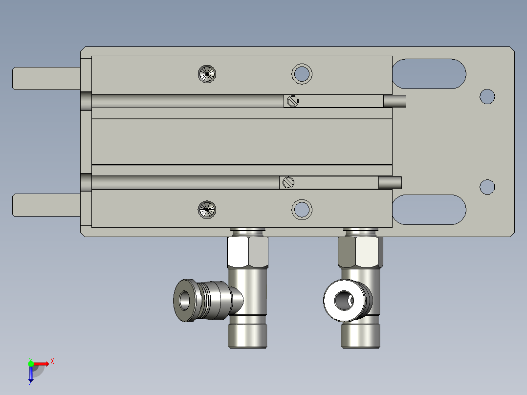 气缸手指夹爪安装板组件-3-1俯视图