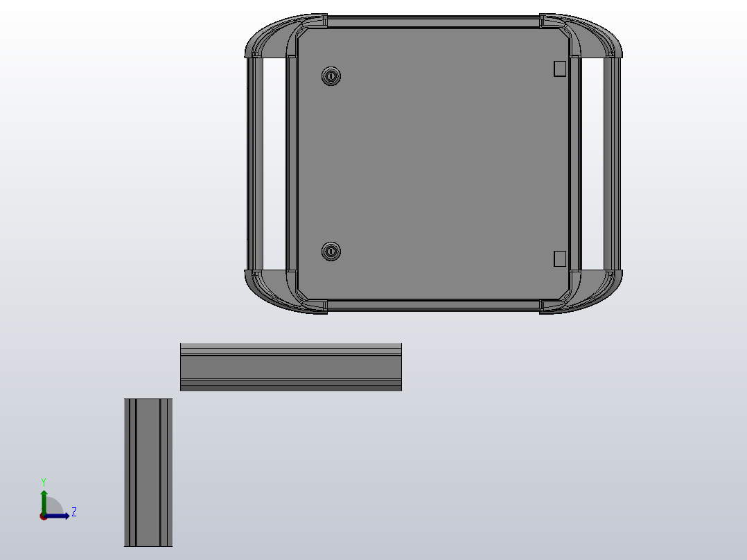 向上垂直墙座+转角+90度箱体连接器+控制箱50-65[向上垂直墙座+转角+90度箱体连接器+控制箱-155-300-300]左视图