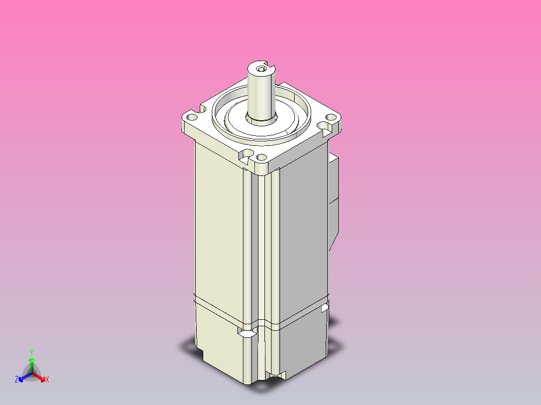 台达伺服电机-带刹车ecma_cx0602fs正等轴测图