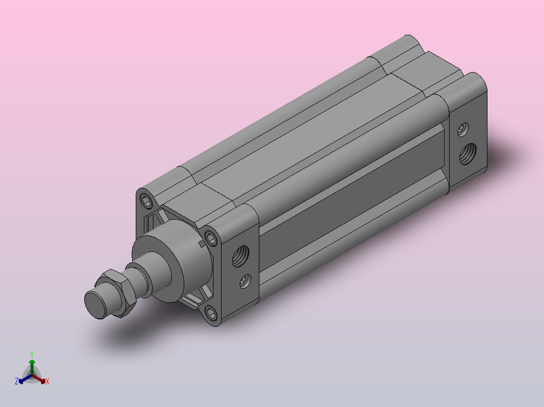 单活塞杆气缸（XSC系列）[XSC-50-100]主视图
