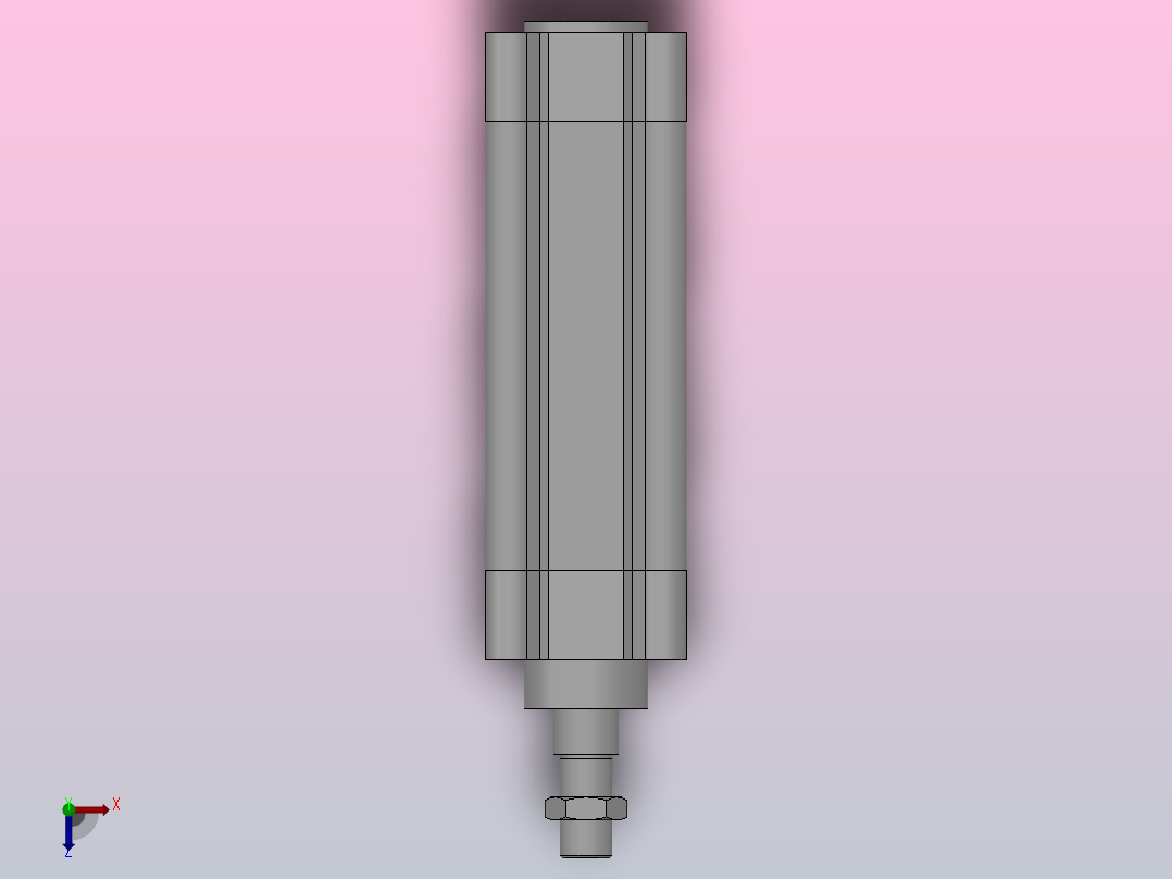 单活塞杆气缸（XSC系列）[XSC-50-100]俯视图