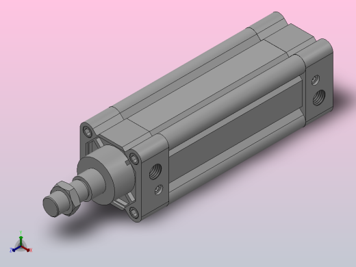 单活塞杆气缸（XSC系列）[XSC-50-100]正等轴测缩略图