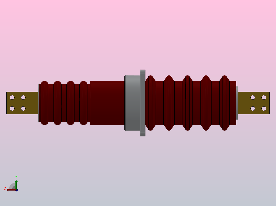 CWC-20KV╱3150A-4000A户外高压陶瓷穿墙套管[CWB-20／1500]后视图