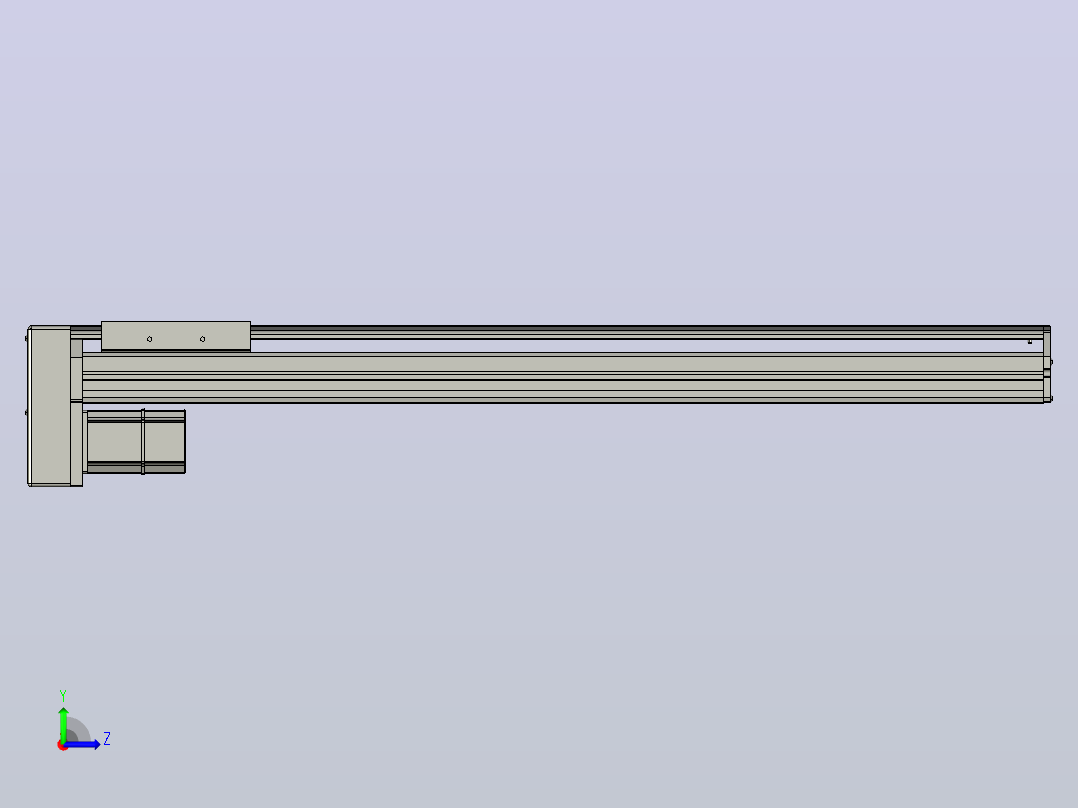 SYS14-700-BM-200W滚珠花健、支撑座、滚珠丝杠、交叉导轨、直线模组.STEP左视图