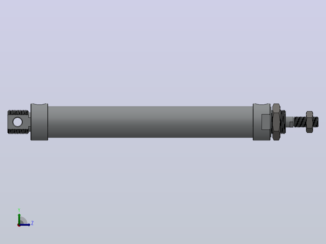 MAL-CA型迷你气缸[MAL-25X150-S-CA]左视图