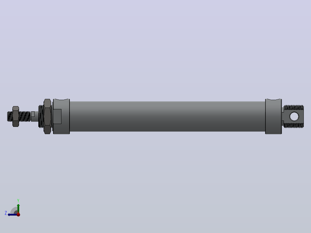 MAL-CA型迷你气缸[MAL-25X150-S-CA]右视图