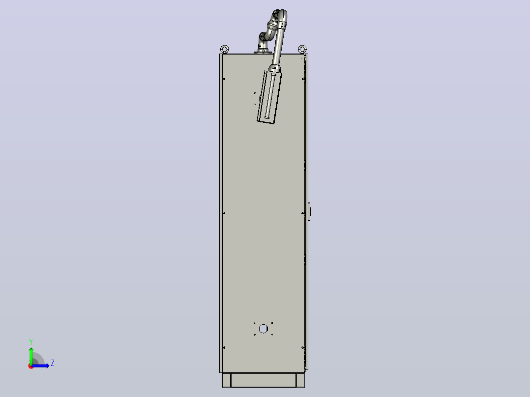 控制柜+控制箱+顶座+转角+箱体连接器+中间连接器左视图