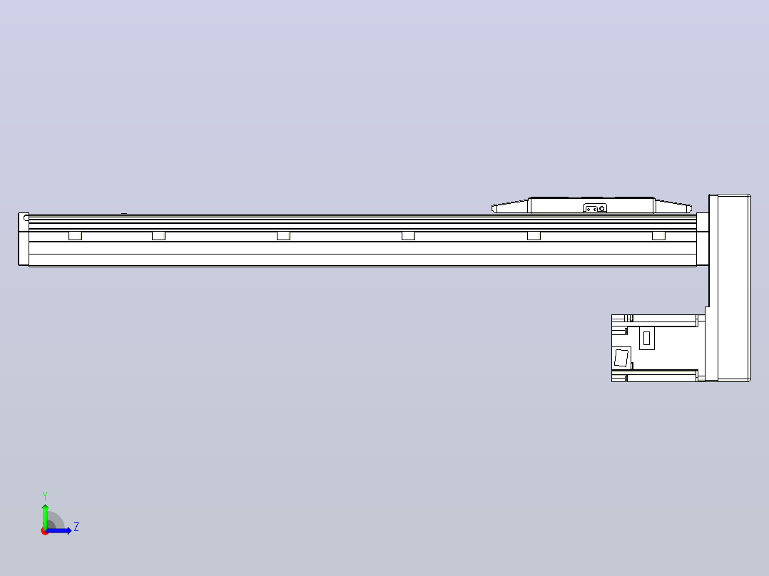 滚珠丝杠直线轴内置导轨TPA-GCR-150-2010C-L550-MP-M75-N3左视图
