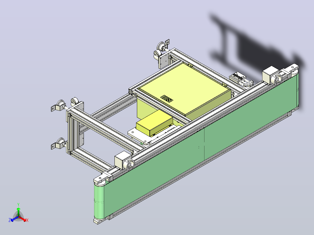2M皮带传送线3D模型、正等轴测图