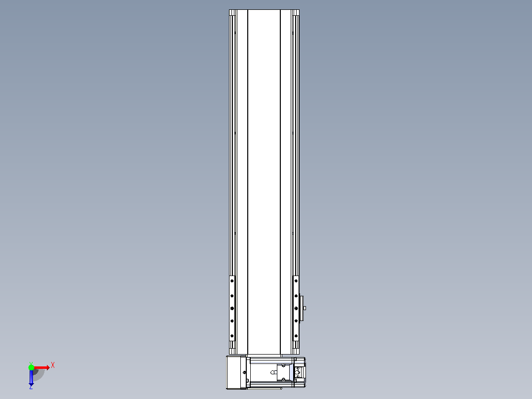 皮带直线轴半封闭可选导轨TPA-HNB-140D-120-L450-LU-Y-P40-N3俯视图