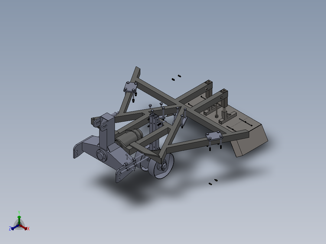 翻转犁(sw13+说明书+cad)正等轴测图