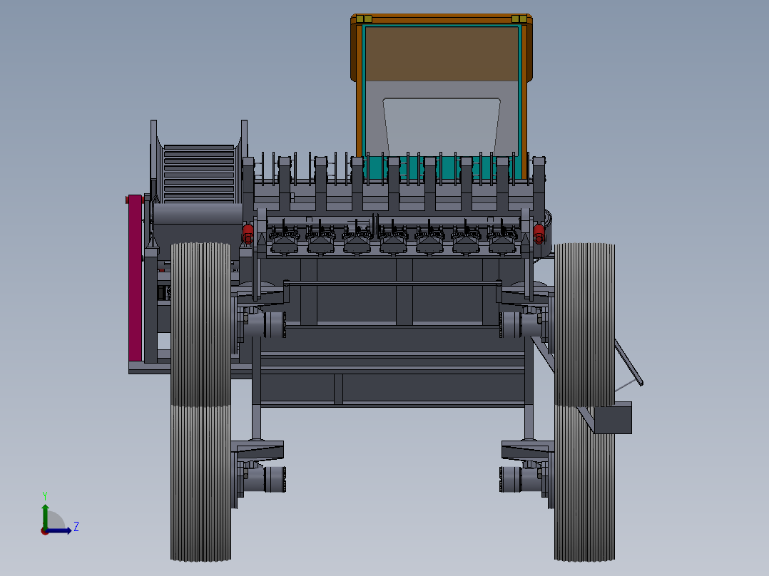 蒜苔采摘机sw16可编辑左视图