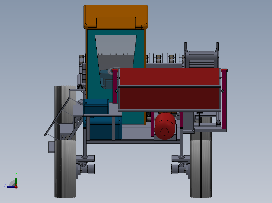 蒜苔采摘机sw16可编辑右视图
