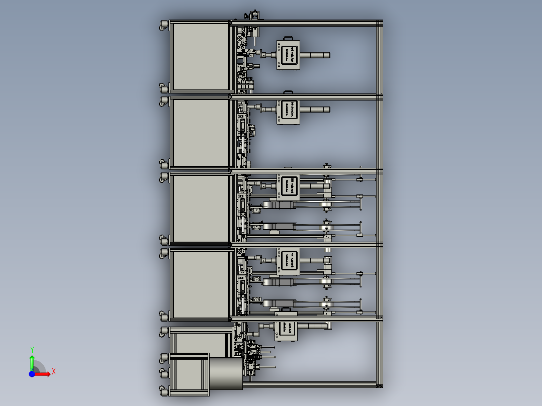 自动插针机生产线、组合插针机3D模型前视图
