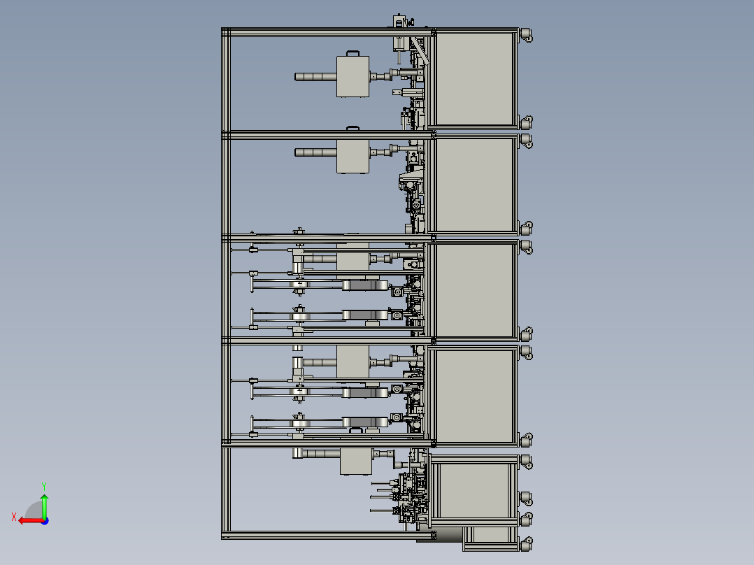 自动插针机生产线、组合插针机3D模型后视图