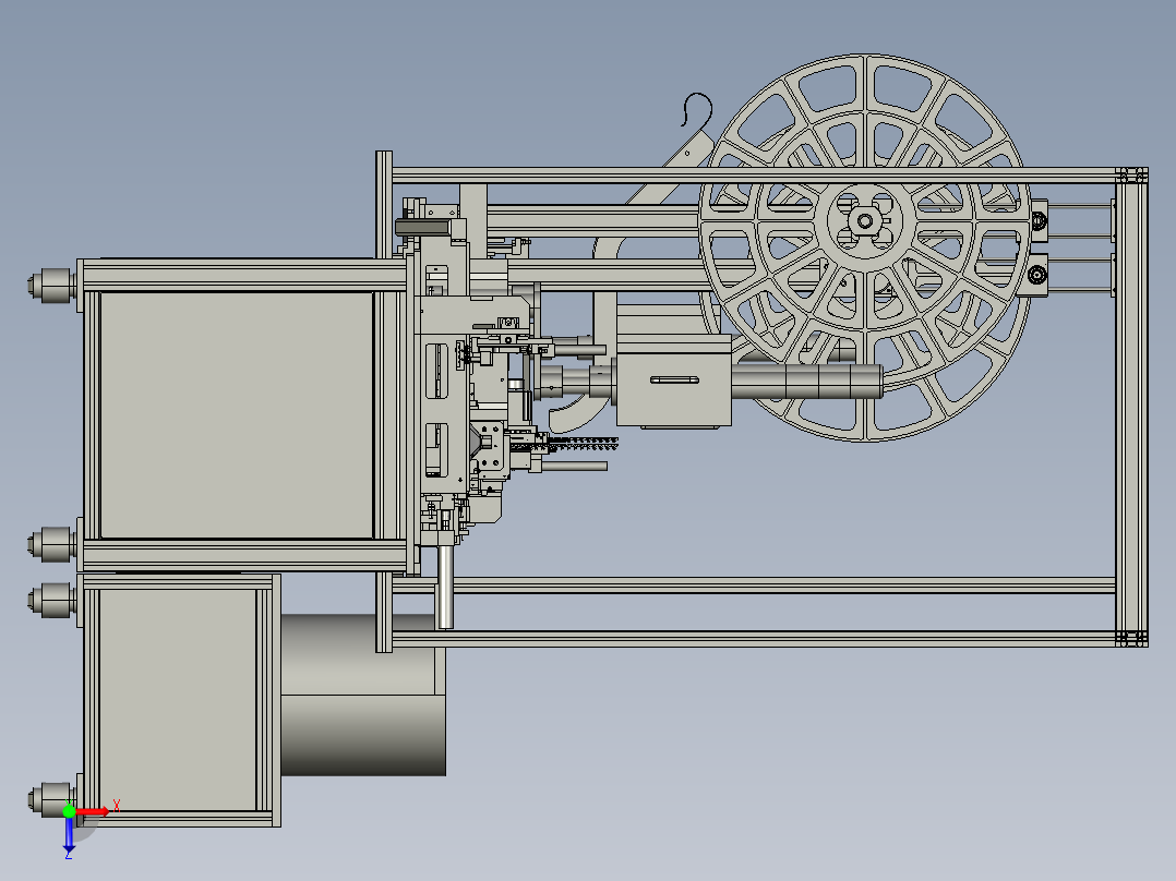 自动插针机生产线、组合插针机3D模型俯视图