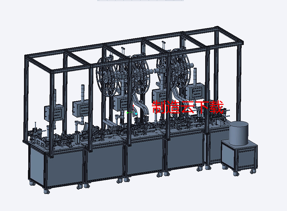 自动插针机生产线、组合插针机3D模型