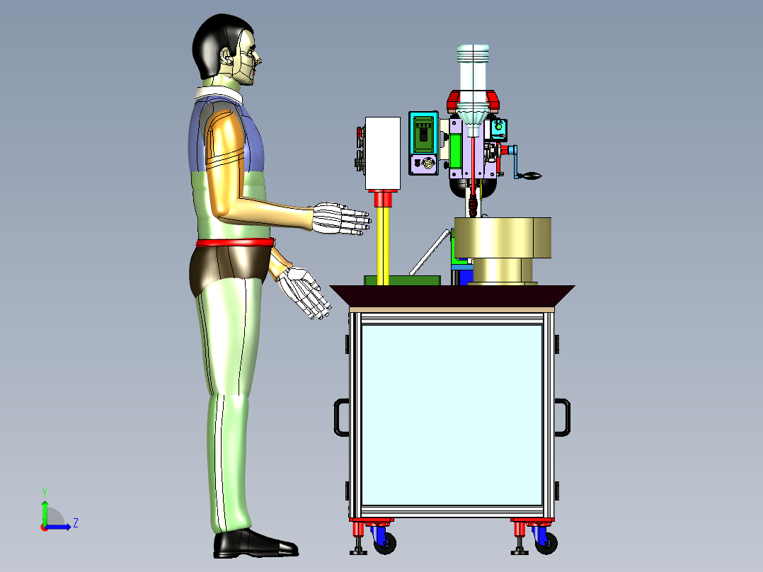 自动攻牙机设备3D模型左视图
