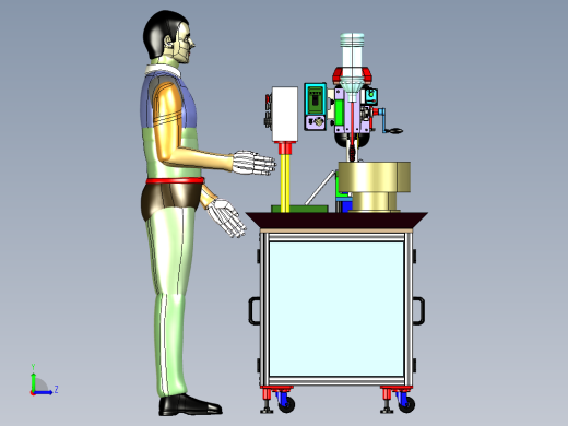 自动攻牙机设备3D模型左视缩略图