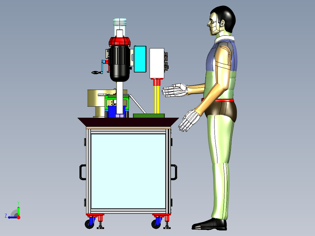 自动攻牙机设备3D模型右视图