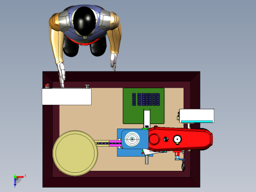 自动攻牙机设备3D模型俯视缩略图