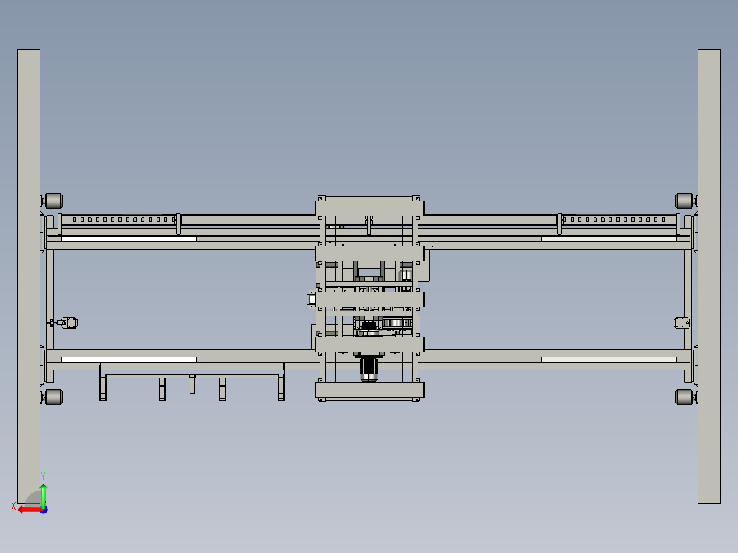 桥式起重机3D图纸 G73 非标自动化设备3D图纸3D模型后视图