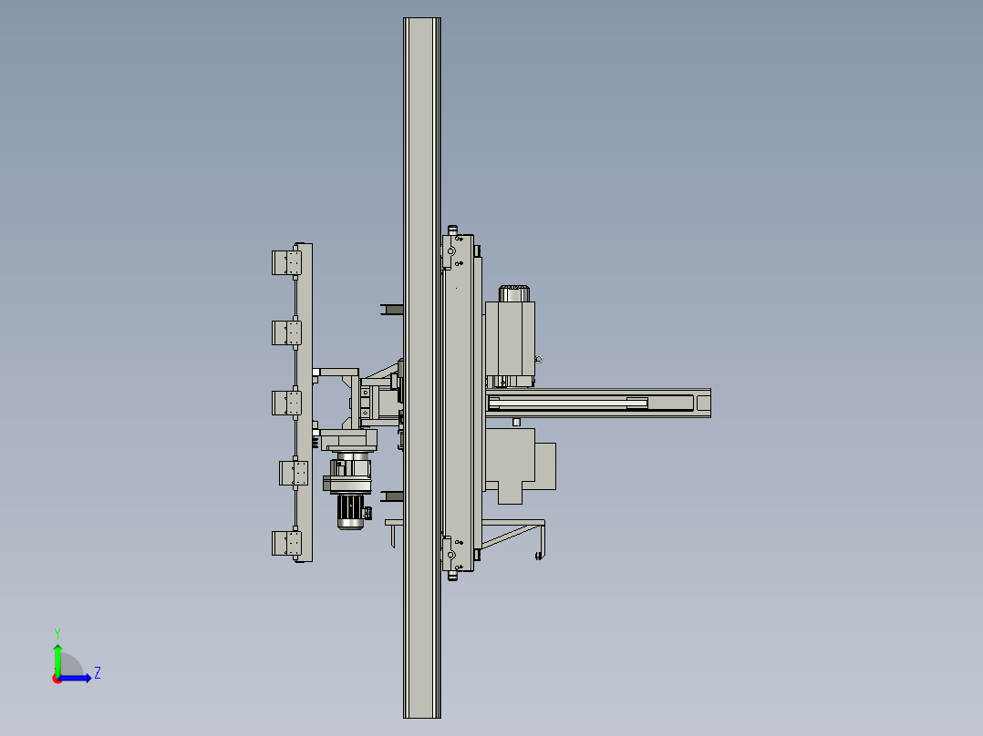 桥式起重机3D图纸 G73 非标自动化设备3D图纸3D模型左视图
