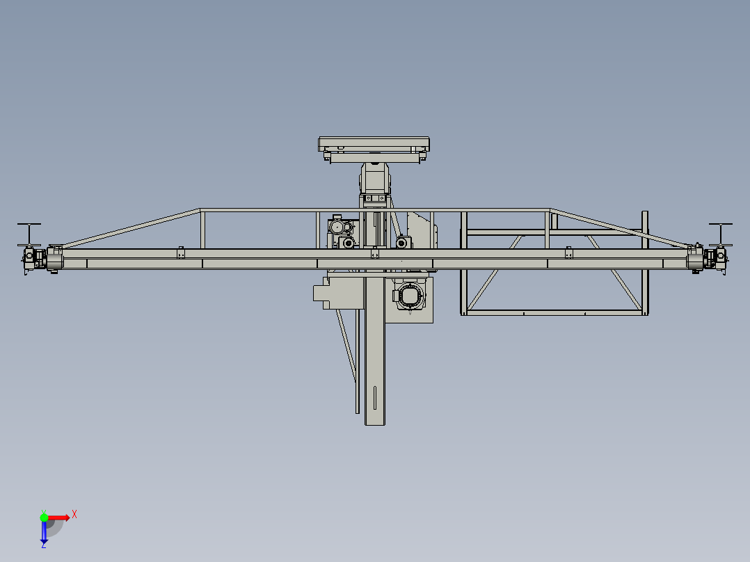 桥式起重机3D图纸 G73 非标自动化设备3D图纸3D模型俯视图