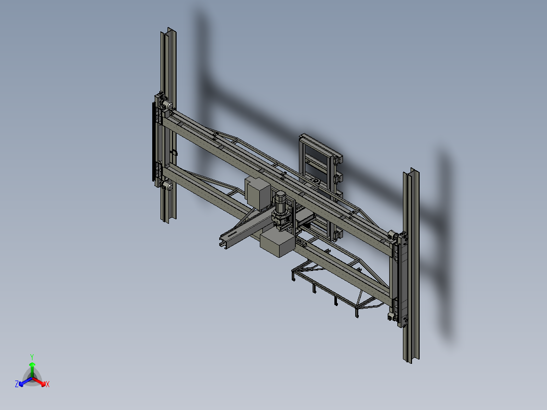桥式起重机3D图纸 G73 非标自动化设备3D图纸3D模型正等轴测图