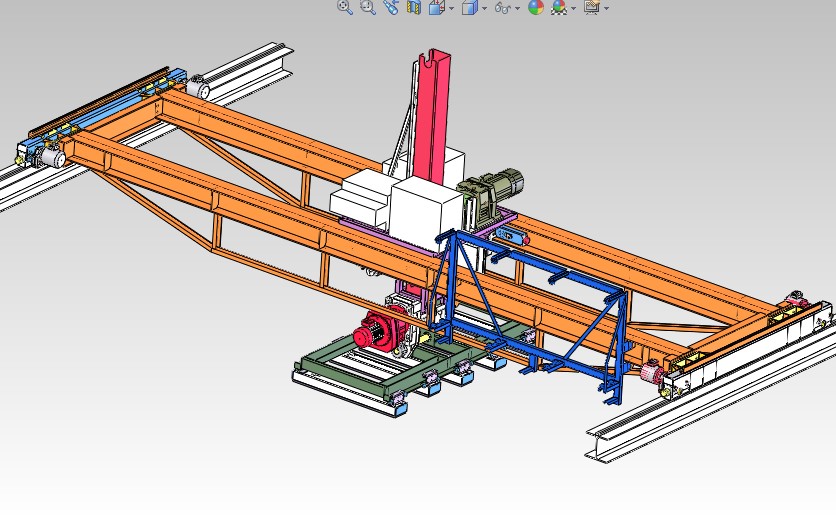 桥式起重机3D图纸 G73 非标自动化设备3D图纸3D模型