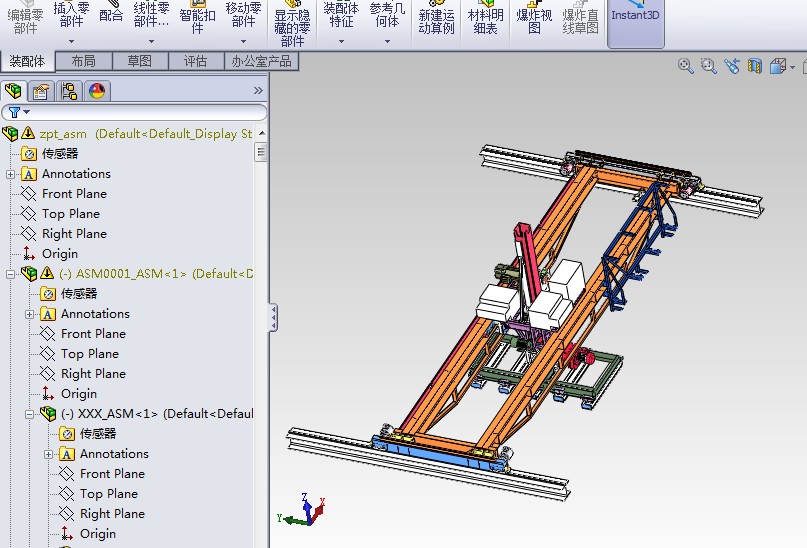 桥式起重机3D图纸 G73 非标自动化设备3D图纸3D模型
