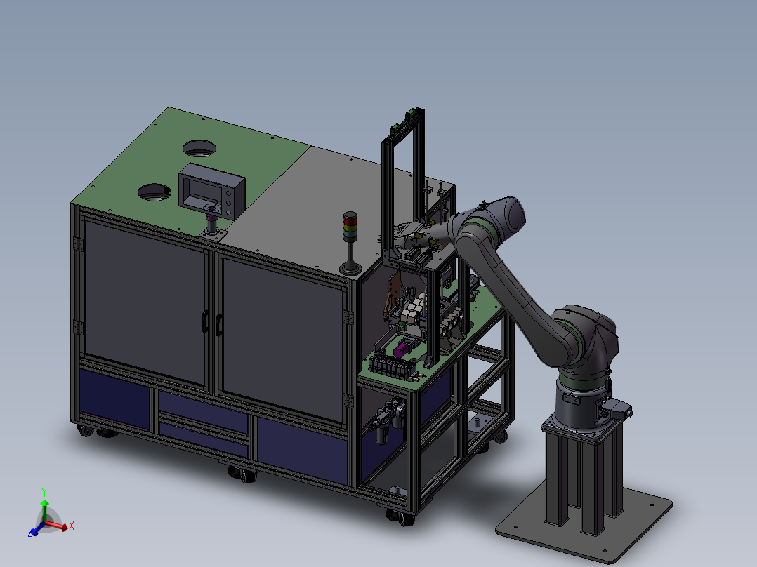 滾筒支架組件设备模型